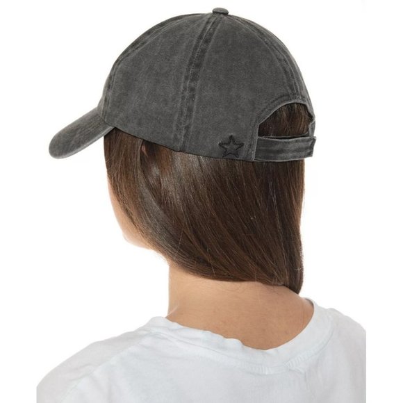 NWT Jenni Women's Hat Washed Black Baseball Cap - Picture 3 of 5